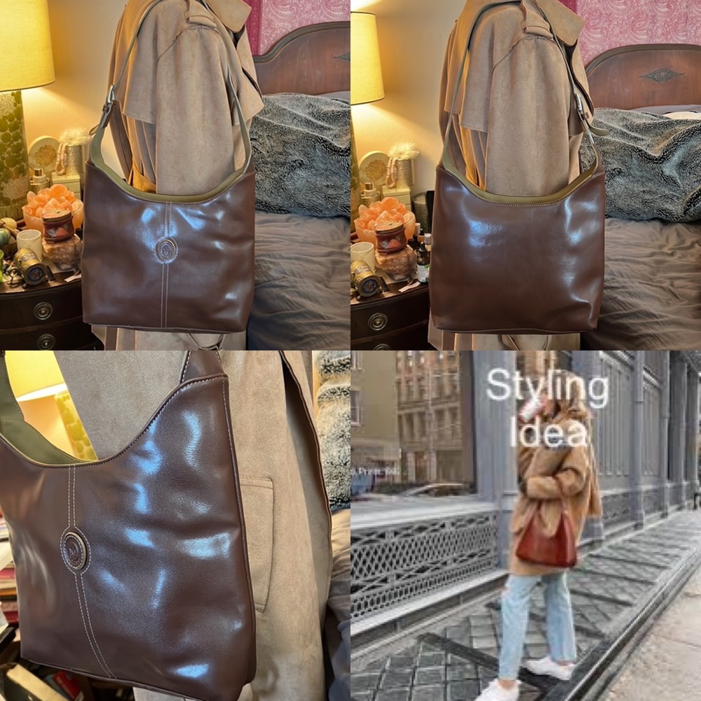 SALE!!! DEAL!! On-Trend 1990s Vintage Vegan Structured Hobo Shoulder Bag - Picture 7 of 7